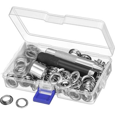 Melissa Trousse À Œillets Outils 10mm Metal Ensembles Oeillets 100 Set Kit De Grommets Eyelets Kit Pour Toile Bâche Tente De Réparation Argent (2/5 Pouce) - Publicité Melissa Trousse À Œillets Outils 10mm Metal Ensembles Oeillets 100 Set Kit De Grommets Eyelets Kit Pour Toile Bâche Tente De Réparation Argent (2/5 Pouce) - Publicité