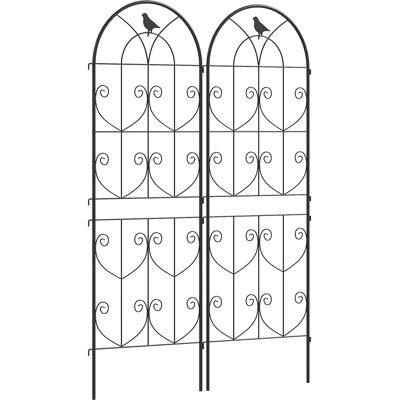 ARRIGONI Support Pour Plantes Grimpantes Avec Oiseaux Lot De 2 Treillis De Jardin Pour Légume Vigne Fleur Métal 50 X 150 Cm Noir - Publicité ARRIGONI Support Pour Plantes Grimpantes Avec Oiseaux Lot De 2 Treillis De Jardin Pour Légume Vigne Fleur Métal 50 X 150 Cm Noir - Publicité