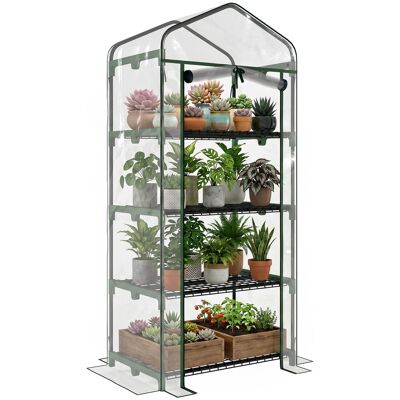 ARRIGONI Serre De Jardin Avec Étagères 4 Niveaux, Serre De Balcon, Bâche Renforcée Pvc, Châssis En Acier, Porte Zippée, Pour Légumes Plante Fleurs, Intérieur Et Extérieur, 70x50x160cm, Transparente - Publicité ARRIGONI Serre De Jardin Avec Étagères 4 Niveaux, Serre De Balcon, Bâche Renforcée Pvc, Châssis En Acier, Porte Zippée, Pour Légumes Plante Fleurs, Intérieur Et Extérieur, 70x50x160cm, Transparente - Publicité