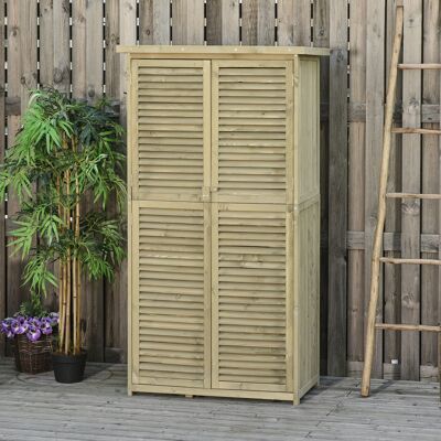 ACKERMAN Abri De Jardin, Remise À Outils, Armoire De Jardin, Meuble De Rangement En Bois Avec Toit En Asphalte, Porte À Persiennes, 4 Compartiments, Gris, 87 X 46,5 X 160 Cm - Publicité ACKERMAN Abri De Jardin, Remise À Outils, Armoire De Jardin, Meuble De Rangement En Bois Avec Toit En Asphalte, Porte À Persiennes, 4 Compartiments, Gris, 87 X 46,5 X 160 Cm - Publicité