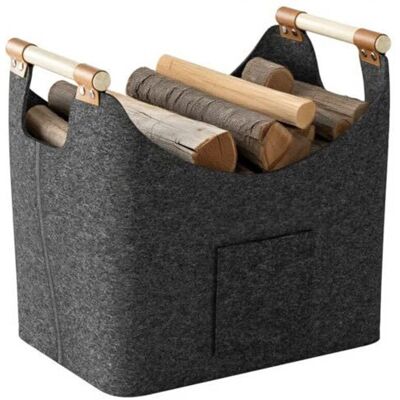 Scotch Panier À Bûches, Panier En Feutre Pliable Pour Bûches, Sac À Bûches Pour Bois, Journaux, Bois De Chauffage, 53 X 30 X 40 Cm, Gris Foncé - Publicité Scotch Panier À Bûches, Panier En Feutre Pliable Pour Bûches, Sac À Bûches Pour Bois, Journaux, Bois De Chauffage, 53 X 30 X 40 Cm, Gris Foncé - Publicité