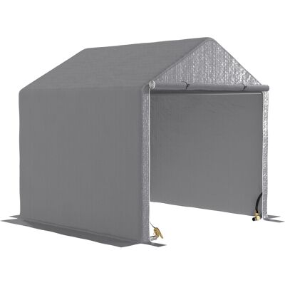 OEM Abri De Jardin De 2 X 2 X 2 M, Abri À Vélos Extérieur Avec Cadre En Acier Galvanisé, Imperméable Et Résistant Aux Uv - Gris - Publicité OEM Abri De Jardin De 2 X 2 X 2 M, Abri À Vélos Extérieur Avec Cadre En Acier Galvanisé, Imperméable Et Résistant Aux Uv - Gris - Publicité