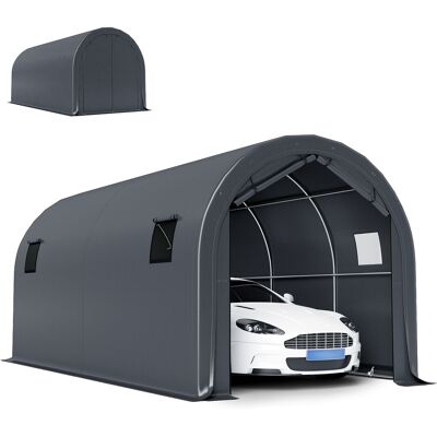 MIDUODUO Garage Extérieur Voiture 3x6 M Étanche Tissu Pe Résistant Cadre Métal Galvanisé Upf30+, Gris Foncé - Publicité MIDUODUO Garage Extérieur Voiture 3x6 M Étanche Tissu Pe Résistant Cadre Métal Galvanisé Upf30+, Gris Foncé - Publicité