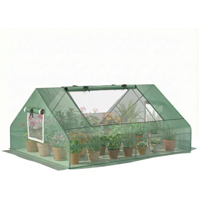 ARRIGONI Mini Serre De Jardin Mini Serre Tunnel 180x140x80cm Toit Pointu Acier Pe Haute Densité 140 G/m² 2 Grandes Fenêtres Vert Foncé - Publicité ARRIGONI Mini Serre De Jardin Mini Serre Tunnel 180x140x80cm Toit Pointu Acier Pe Haute Densité 140 G/m² 2 Grandes Fenêtres Vert Foncé - Publicité