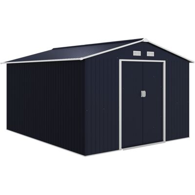 ARRIGONI Abri De Jardin En Acier Avec 2 Portes Coulissantes Et 4 Bouches D Aeration 322x277x192 Cm Gris - Publicité ARRIGONI Abri De Jardin En Acier Avec 2 Portes Coulissantes Et 4 Bouches D Aeration 322x277x192 Cm Gris - Publicité