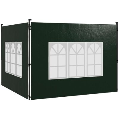 ACKERMAN Ensemble De 2 Panneaux Latéraux Pour Tonnelles 3x3 Et 3x6, Imperméables, Avec Fenêtres, Vert Foncé - Publicité ACKERMAN Ensemble De 2 Panneaux Latéraux Pour Tonnelles 3x3 Et 3x6, Imperméables, Avec Fenêtres, Vert Foncé - Publicité