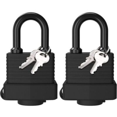URSUS Lot De 2 Cadenas En Laiton Étanches, Cadenas D'Extérieur En Acier Laminé Résistant Aux Intempéries, 4 Clés, Pour Casier, Salle De Sport, Garage, Clôture, Noir - Publicité URSUS Lot De 2 Cadenas En Laiton Étanches, Cadenas D'Extérieur En Acier Laminé Résistant Aux Intempéries, 4 Clés, Pour Casier, Salle De Sport, Garage, Clôture, Noir - Publicité