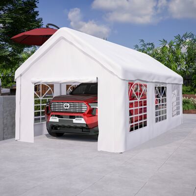 ACKERMAN Abri-voiture/garage 3x6 M – Grand Abri-garage Résistant À L'Hiver Avec Porte Enroulable Pour Voitures, Suv Et Camions – Parois Latérales Et Toit Amovibles - Publicité ACKERMAN Abri-voiture/garage 3x6 M – Grand Abri-garage Résistant À L'Hiver Avec Porte Enroulable Pour Voitures, Suv Et Camions – Parois Latérales Et Toit Amovibles - Publicité
