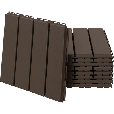 MIDUODUO Caillebotis Dalles Terrasse Lot 9 Emboîtables Installation Simple Petits Carreaux Composite Plastique Imitation Bois Chocolat - Publicité MIDUODUO Caillebotis Dalles Terrasse Lot 9 Emboîtables Installation Simple Petits Carreaux Composite Plastique Imitation Bois Chocolat - Publicité