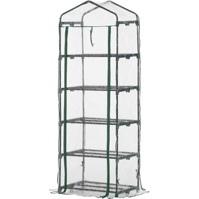 ARRIGONI Serre De Jardin Pvc Avec Étagères 5 Niveaux, Serre De Balcon, Bâche Renforcée 135 G/m², Châssis En Acier, Porte Zippée Enroulable, Pour Légumes Plantes Fleurs, 69 X 49 X 193 Cm, Transparent - Publicité ARRIGONI Serre De Jardin Pvc Avec Étagères 5 Niveaux, Serre De Balcon, Bâche Renforcée 135 G/m², Châssis En Acier, Porte Zippée Enroulable, Pour Légumes Plantes Fleurs, 69 X 49 X 193 Cm, Transparent - Publicité