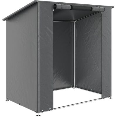 OEM Abri De Garage Étanche 1,9 X 1,2 M Avec Porte Zippée Enroulable Et Fenêtre D'Aération. Gris Foncé. Publicité OEM Abri De Garage Étanche 1,9 X 1,2 M Avec Porte Zippée Enroulable Et Fenêtre D'Aération. Gris Foncé. Publicité