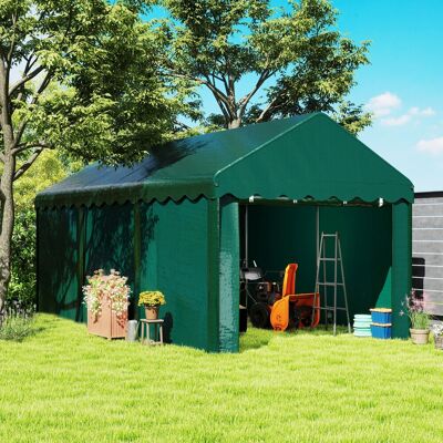 SANMINE HABITAT Tente Garage Carport 3 X 6m Auvent De Voiture Robuste Avec 2 Portes Enroulables. Toile 200g Pe. Vert - Publicité SANMINE HABITAT Tente Garage Carport 3 X 6m Auvent De Voiture Robuste Avec 2 Portes Enroulables. Toile 200g Pe. Vert - Publicité