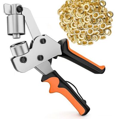 ABYSSE Jeu D'Œillets Métalliques (10 Mm), Pince À Œillets Avec 300 Œillets, Pince À Perforer Les Œillets, Jeu De Perforateurs Professionnel Pour Bâches, Tissus, Cuir, Carton, Affiches Et Bannières - Publicité ABYSSE Jeu D'Œillets Métalliques (10 Mm), Pince À Œillets Avec 300 Œillets, Pince À Perforer Les Œillets, Jeu De Perforateurs Professionnel Pour Bâches, Tissus, Cuir, Carton, Affiches Et Bannières - Publicité
