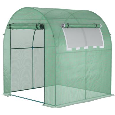 ACKERMAN Serre Outsunny, 180 X 180 X 200 Cm, Serre En Aluminium Avec Porte Enroulable, Protection Uv, Serre À Tomates Avec Fenêtre Latérale, Film Pe, Serre D'Hiver Pour Jardin, Balcon, Verte - Publicité ACKERMAN Serre Outsunny, 180 X 180 X 200 Cm, Serre En Aluminium Avec Porte Enroulable, Protection Uv, Serre À Tomates Avec Fenêtre Latérale, Film Pe, Serre D'Hiver Pour Jardin, Balcon, Verte - Publicité