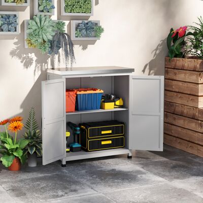 ACKERMAN Abri De Jardin En Bois, Extérieur, Résistant Aux Intempéries, Avec Plan De Travail, Double Porte, Étagère, Armoire À Outils, Meuble De Rangement, Meuble Multifonctionnel Pour Jardin Ou Terrasse, 79 X - Publicité ACKERMAN Abri De Jardin En Bois, Extérieur, Résistant Aux Intempéries, Avec Plan De Travail, Double Porte, Étagère, Armoire À Outils, Meuble De Rangement, Meuble Multifonctionnel Pour Jardin Ou Terrasse, 79 X - Publicité