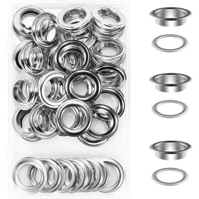 URSUS 50 Oeillet Oeillet Ensemble Oeillet 20mm Oeillet Oeillet Kit Pour Toile Bâche Tente De Réparation Argent - Publicité URSUS 50 Oeillet Oeillet Ensemble Oeillet 20mm Oeillet Oeillet Kit Pour Toile Bâche Tente De Réparation Argent - Publicité