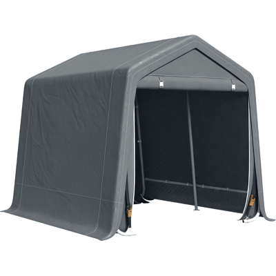 ARRIGONI Abri De Jardin Tente De Stockage 2 Portes Zippées Cadre Métallique 280 X 240 X 240 Cm Gris Foncé - Publicité ARRIGONI Abri De Jardin Tente De Stockage 2 Portes Zippées Cadre Métallique 280 X 240 X 240 Cm Gris Foncé - Publicité
