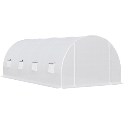 ARRIGONI Serre De Jardin Tunnel Surface Sol 18 M² 6l X 3l X 2h M Châssis Tubulaire Renforcé 24 Mm 8 Fenêtres Blanc - Publicité ARRIGONI Serre De Jardin Tunnel Surface Sol 18 M² 6l X 3l X 2h M Châssis Tubulaire Renforcé 24 Mm 8 Fenêtres Blanc - Publicité