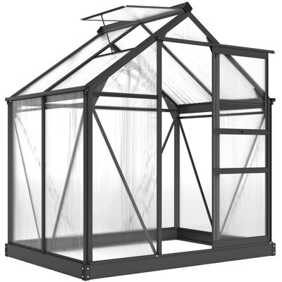 ARRIGONI Serre De Jardin Polycarbonate 190 X 132 X 201 Cm Résistant Aux Uv 30+ Fondation Renforcé Gouttière Gris - Publicité ARRIGONI Serre De Jardin Polycarbonate 190 X 132 X 201 Cm Résistant Aux Uv 30+ Fondation Renforcé Gouttière Gris - Publicité