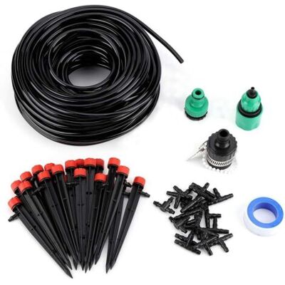 ABYSSE Kits D'Arrosage Goutte À Goutte, 25m Kit Arrosage Automatique, Système D'Arrosage Automatique Goutte À Goutte Au Sol, Convient Aux Plantes De Serre De Jardin À Gazon - Publicité ABYSSE Kits D'Arrosage Goutte À Goutte, 25m Kit Arrosage Automatique, Système D'Arrosage Automatique Goutte À Goutte Au Sol, Convient Aux Plantes De Serre De Jardin À Gazon - Publicité