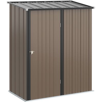 ARRIGONI Abri De Jardin En Acier Avec Porte Verrouillable 161,5x94,5x196 Cm Marron - Publicité ARRIGONI Abri De Jardin En Acier Avec Porte Verrouillable 161,5x94,5x196 Cm Marron - Publicité