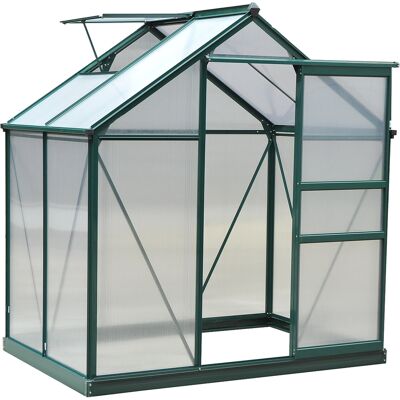 OEM Serre De Jardin Polycarbonate 190x132x201 Cm Anti-uv 30+ Fondation Renforcée Avec Gouttière Vert Foncé - Publicité OEM Serre De Jardin Polycarbonate 190x132x201 Cm Anti-uv 30+ Fondation Renforcée Avec Gouttière Vert Foncé - Publicité