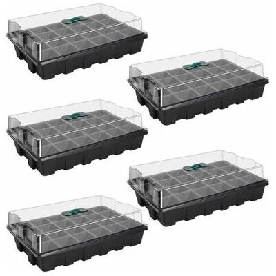 Vision Tigrezy Lot De 5 Mini Serre Pour Semis Bac À Semis De 24 Trous Avec Couvercle Pour Semis Et Germination - Publicité Vision Tigrezy Lot De 5 Mini Serre Pour Semis Bac À Semis De 24 Trous Avec Couvercle Pour Semis Et Germination - Publicité