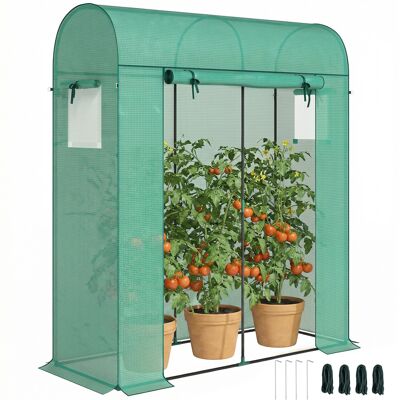 BEYAMIS Petite Serre Balcon 170x68x200 Cm – Bâche Pe Avec Structure Acier, Porte Et Fenêtres Coulissantes – Verte - Publicité BEYAMIS Petite Serre Balcon 170x68x200 Cm – Bâche Pe Avec Structure Acier, Porte Et Fenêtres Coulissantes – Verte - Publicité