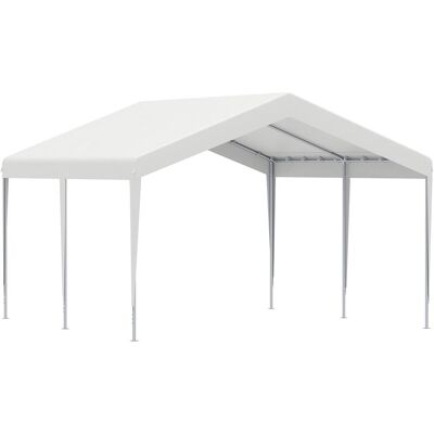OEM Garage Portable 4x4m Avec Auvent Résistant Aux Uv, À La Pluie Et Au Vent Pour Véhicules, Mariages Et Fêtes - Blanc - Publicité OEM Garage Portable 4x4m Avec Auvent Résistant Aux Uv, À La Pluie Et Au Vent Pour Véhicules, Mariages Et Fêtes - Blanc - Publicité