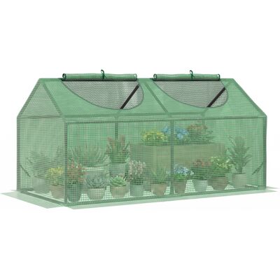 ARRIGONI Serre De Jardin Mini Serre 2 Fenêtres Enroulables Couverture En Pe Haute Densité 140 G/m² 120 X 60 X 60 Cm Vert Foncé - Publicité ARRIGONI Serre De Jardin Mini Serre 2 Fenêtres Enroulables Couverture En Pe Haute Densité 140 G/m² 120 X 60 X 60 Cm Vert Foncé - Publicité