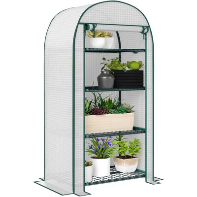 OEM Serre De Jardin Serre De Balcon Résistante Aux Uv Porte Enroulable 4 Étagères Couverture En Pe 80 X 50 X 160 Cm Blanc - Publicité OEM Serre De Jardin Serre De Balcon Résistante Aux Uv Porte Enroulable 4 Étagères Couverture En Pe 80 X 50 X 160 Cm Blanc - Publicité