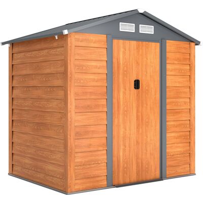 ARRIGONI Abri De Jardin En Acier Et Pp Avec Aerations Et Base 197x163x178-200 Cm Marron - Publicité ARRIGONI Abri De Jardin En Acier Et Pp Avec Aerations Et Base 197x163x178-200 Cm Marron - Publicité