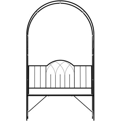 ARRIGONI Arche De Jardin Avec Banc En Metal Pour Plantes Grimpantes 115x59x203 Cm Noir - Publicité ARRIGONI Arche De Jardin Avec Banc En Metal Pour Plantes Grimpantes 115x59x203 Cm Noir - Publicité