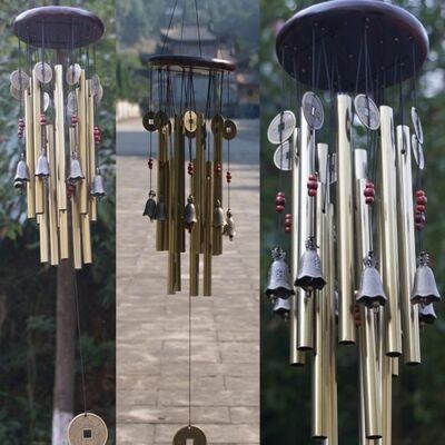 Cellfast Carillon À Vent En Cuivre 13 Tubes - Vent Chimes - Décoration Extérieure Pour Jardin Et Maison - Publicité Cellfast Carillon À Vent En Cuivre 13 Tubes - Vent Chimes - Décoration Extérieure Pour Jardin Et Maison - Publicité