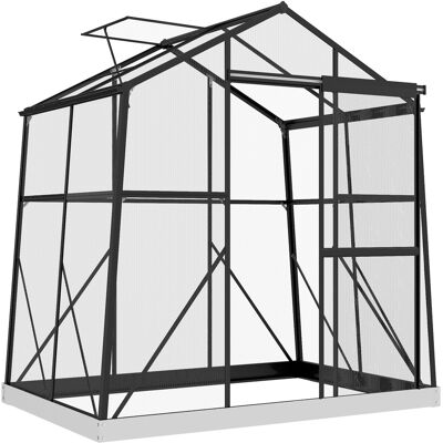 ARRIGONI Serre De Jardin En Polycarbonate Avec Fenetre Et Porte Coulissante 192x131x203 Cm Noir - Publicité ARRIGONI Serre De Jardin En Polycarbonate Avec Fenetre Et Porte Coulissante 192x131x203 Cm Noir - Publicité