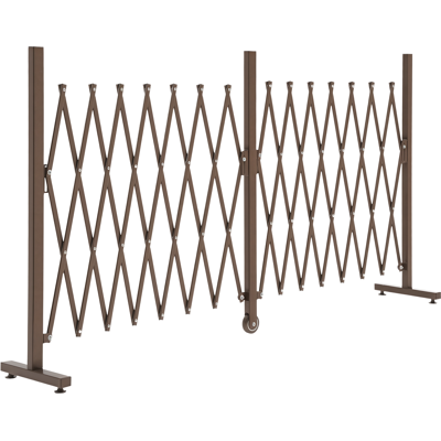MIDUODUO Clôture Autoportante Acier Aluminium Extensible Largeur 52-405 Cm Brun Foncé - Publicité MIDUODUO Clôture Autoportante Acier Aluminium Extensible Largeur 52-405 Cm Brun Foncé - Publicité