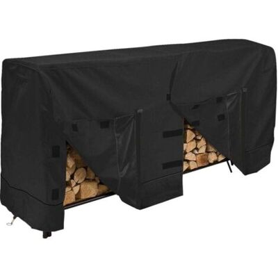 ABYSSE Housse De Protection Pour Bûches De Chauffage, Imperméable Et Anti-poussière, 420d, 244 X 61 X 107 Cm, Noire - Publicité ABYSSE Housse De Protection Pour Bûches De Chauffage, Imperméable Et Anti-poussière, 420d, 244 X 61 X 107 Cm, Noire - Publicité
