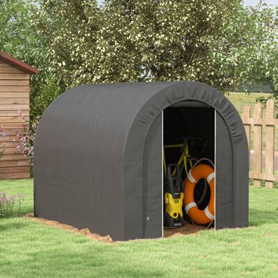 OEM Outsunny Abri De Jardin Tente De Rangement Extérieur - Abri De Vélo, Bâche En Pe, Cadre Métallique, 240x180x190cm, Gris Foncé - Publicité OEM Outsunny Abri De Jardin Tente De Rangement Extérieur - Abri De Vélo, Bâche En Pe, Cadre Métallique, 240x180x190cm, Gris Foncé - Publicité