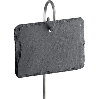GRASSLIN 10 Étiquette Ardoise, Bord Irrégulier, Tige Inox 55cm, Jardin Extérieur - Publicité GRASSLIN 10 Étiquette Ardoise, Bord Irrégulier, Tige Inox 55cm, Jardin Extérieur - Publicité