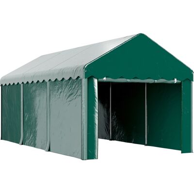 DESIGN IN Tente Garage Carport 3 X 6m Auvent De Voiture Robuste Avec 2 Portes Enroulables, Toile 200g Pe, Vert - Publicité DESIGN IN Tente Garage Carport 3 X 6m Auvent De Voiture Robuste Avec 2 Portes Enroulables, Toile 200g Pe, Vert - Publicité