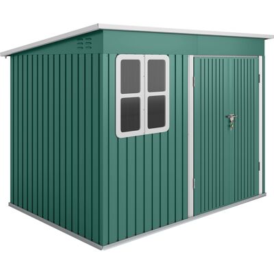 OEM Cabanon Métallique Vert 260x177x190 Cm Avec Fenêtre Et Large Porte Pour Ranger Outils De Jardin - Publicité OEM Cabanon Métallique Vert 260x177x190 Cm Avec Fenêtre Et Large Porte Pour Ranger Outils De Jardin - Publicité