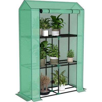 ARRIGONI Serre De Jardin Avec Étagères 3 Niveaux Serre D'Hivernage Bâche Renforcée En Pe Porte Enroulable 100 X 40 X 150 Cm Vert - Publicité ARRIGONI Serre De Jardin Avec Étagères 3 Niveaux Serre D'Hivernage Bâche Renforcée En Pe Porte Enroulable 100 X 40 X 150 Cm Vert - Publicité