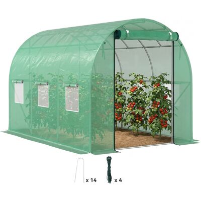 ARRIGONI Serre Tunnel De Jardin 3 X 2 X 2 M Avec Porte Enroulable Et Grandes Fenêtres, En Acier Galvanisé Et Pe, Vert - Publicité ARRIGONI Serre Tunnel De Jardin 3 X 2 X 2 M Avec Porte Enroulable Et Grandes Fenêtres, En Acier Galvanisé Et Pe, Vert - Publicité