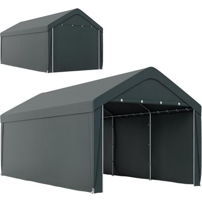 OEM Carport Tente De Garage 3 X 6 M, Abri Voiture Extérieur, Parois Latérales Amovibles, 2 Portes Zippées Enroulables, Gris - Publicité OEM Carport Tente De Garage 3 X 6 M, Abri Voiture Extérieur, Parois Latérales Amovibles, 2 Portes Zippées Enroulables, Gris - Publicité