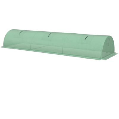 OEM Serre De Jardin Tunnel 5 Fenêtres Enroulables - Bâche Pe 140 G/m² - Structure Métal Époxy - 300 X 80 X 45 Cm - Vert - Publicité OEM Serre De Jardin Tunnel 5 Fenêtres Enroulables - Bâche Pe 140 G/m² - Structure Métal Époxy - 300 X 80 X 45 Cm - Vert - Publicité