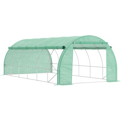 ARRIGONI Serre De Jardin Serre Tunnel 18 M² Avec Porte, Parois Latérales Enroulables 12 Fenêtres Acier Pe 4 X 3 X 2 M Vert - Publicité ARRIGONI Serre De Jardin Serre Tunnel 18 M² Avec Porte, Parois Latérales Enroulables 12 Fenêtres Acier Pe 4 X 3 X 2 M Vert - Publicité