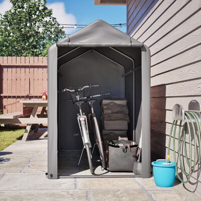 EASYCOMFORT As Easy Abri À Vélos 187 X 100 X 160 Cm, Structure En Acier Thermolaqué Noir, Tente Résistante Aux Intempéries Avec Bâche En Polyéthylène Gris Foncé Pour Vélos Et Outils De Jardin – Idéal Pour Balcon, - Publicité EASYCOMFORT As Easy Abri À Vélos 187 X 100 X 160 Cm, Structure En Acier Thermolaqué Noir, Tente Résistante Aux Intempéries Avec Bâche En Polyéthylène Gris Foncé Pour Vélos Et Outils De Jardin – Idéal Pour Balcon, - Publicité