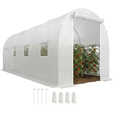 ARRIGONI Serre De Jardin Tunnel 5x2x2m Avec Structure En Acier Et Bache En Polyethylene Blanc - Publicité ARRIGONI Serre De Jardin Tunnel 5x2x2m Avec Structure En Acier Et Bache En Polyethylene Blanc - Publicité