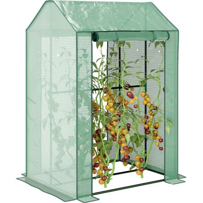 ARRIGONI Serre De Jardin Avec 2 Espaces Et 2 Portes Enroulables - 0,8 M² Serre À Tomates Dim. 1l X 0,8l X 1,5h M, Acier Et Pe - Publicité ARRIGONI Serre De Jardin Avec 2 Espaces Et 2 Portes Enroulables - 0,8 M² Serre À Tomates Dim. 1l X 0,8l X 1,5h M, Acier Et Pe - Publicité