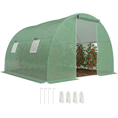 ARRIGONI Serre De Jardin Tunnel 9 M² 4 Fenêtres, Porte Zippée Enroulable Châssis Acier Galvanisé, Bâche Pe 3 X 3 X 2 M Vert - Publicité ARRIGONI Serre De Jardin Tunnel 9 M² 4 Fenêtres, Porte Zippée Enroulable Châssis Acier Galvanisé, Bâche Pe 3 X 3 X 2 M Vert - Publicité